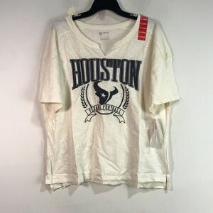 NFL Team Apparel Houston Texas Football T-Shirt, Women's XL - Ivory/Black